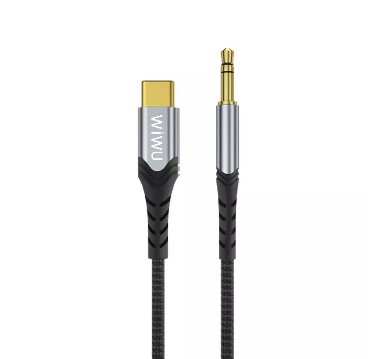 Jack Chuyển Wiwu AUX Stereo Cable 3.5mm To USB- C YP03 Chất Liệu Hợp Kim Nhôm Chất Lượng Cao, Bền Bỉ - Hàng Chính Hãng