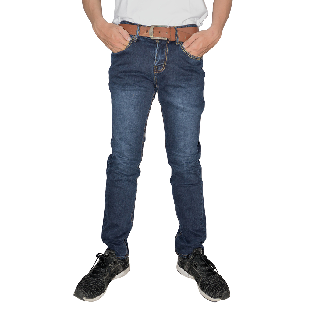 QUẦN JEANS NAM XANH WASH VỚI CHẤT VẢI JEANS CO GIÃN THOẢI MÁI