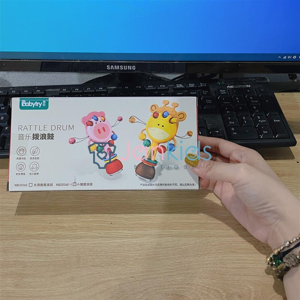 Đồ chơi xúc xắc cầm tay có đèn kèm gặm nướu 2 trong 1 BABYTRY cho bé trên 18 tháng tuổi