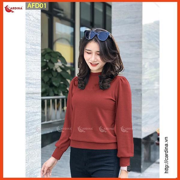 Áo Nỉ Nhung Thu Đông Nữ Cao Cấp Dáng Bo, Vai Bồng Dài Tay, Màu sắc Ngọt Ngào, Trang Nhã, Nữ Tính