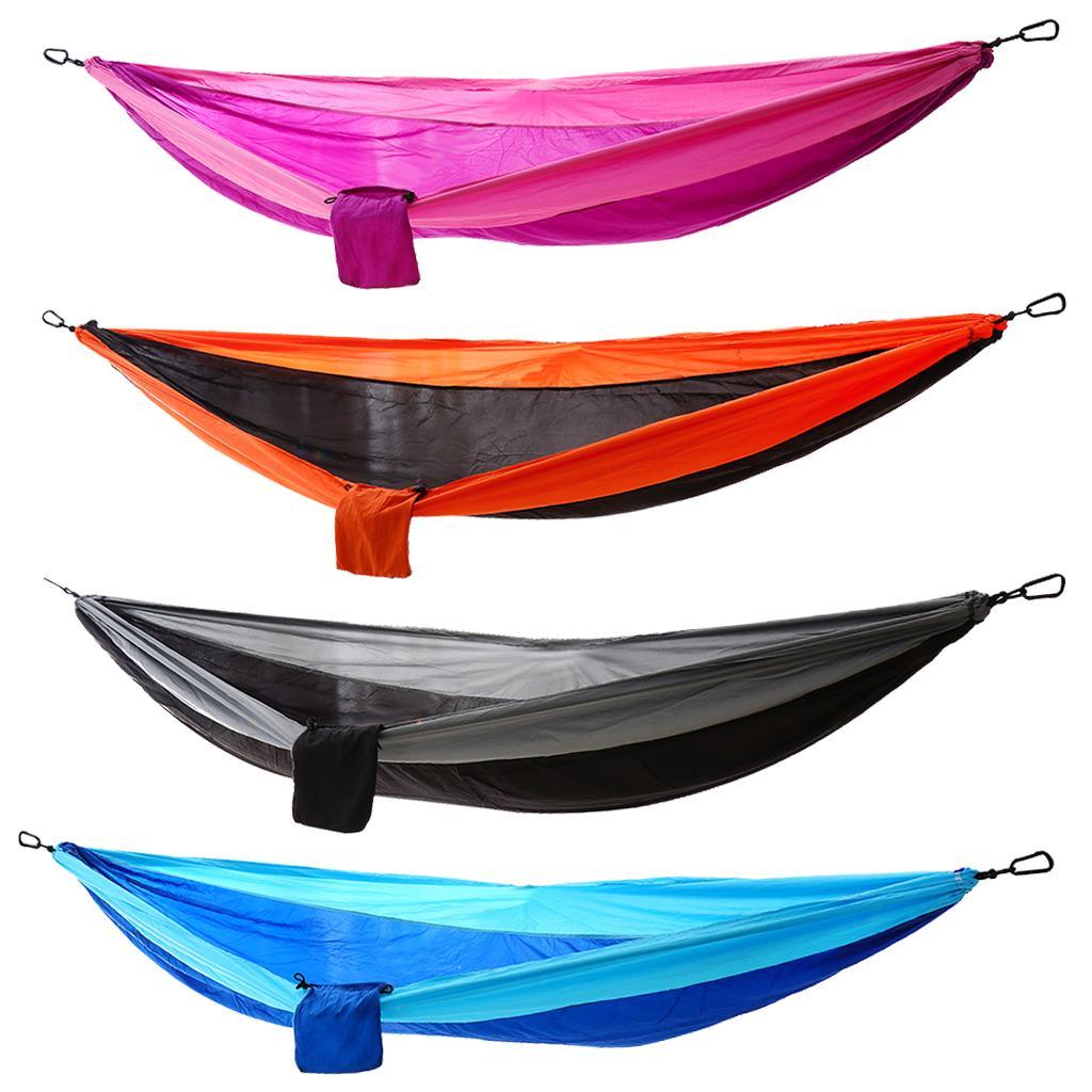 Heavy Duty Double Swing Hammock Foldable Camping Ultralight Sleeping Hanging Bed with Storage Bag