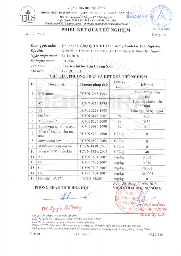 Trà sen túi lọc Tân Cương Xanh - Trà ướp hương sen, hương thơm đậm đà, hậu vị thơm, tiêu chuẩn an toàn thực phẩm