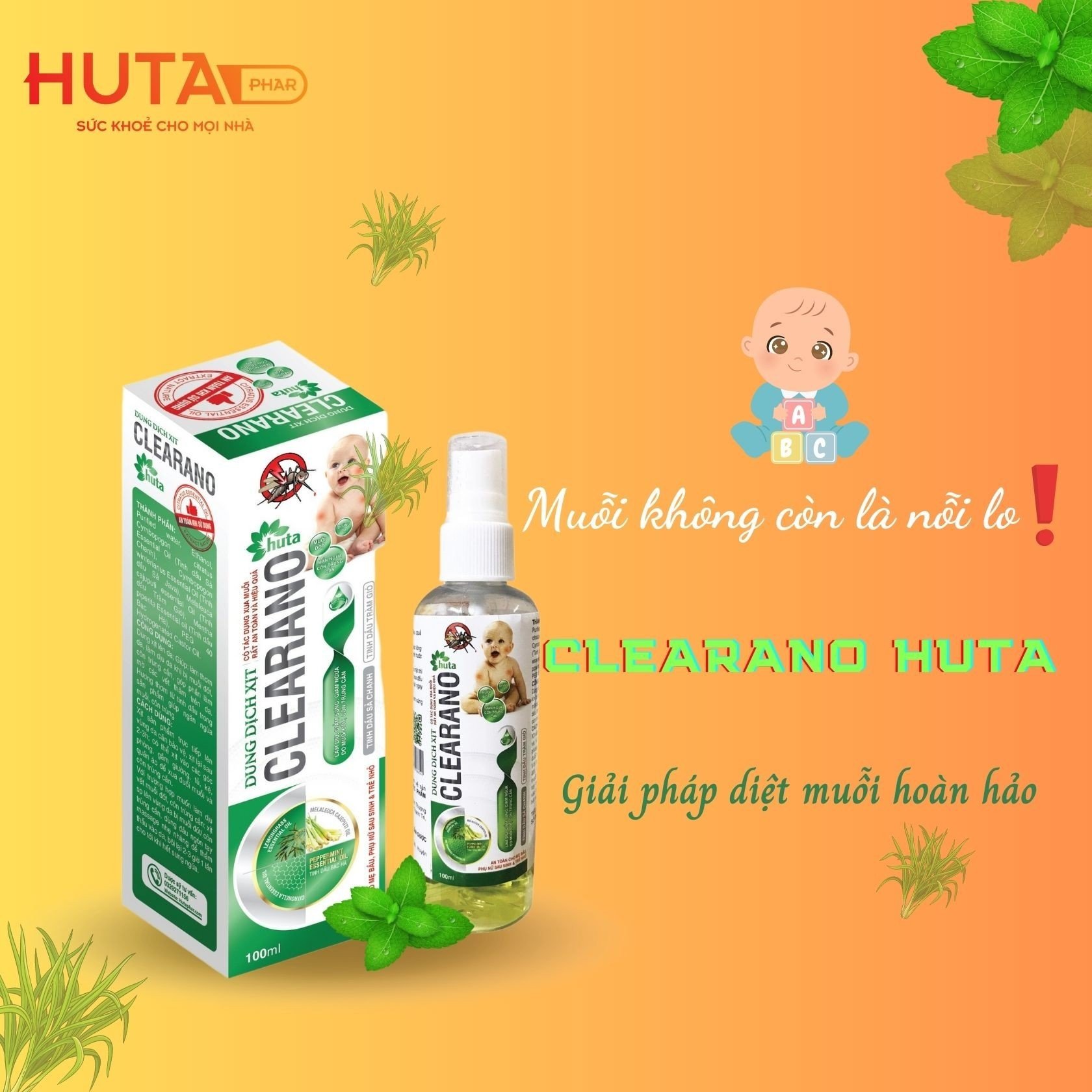 Xịt muỗi CLEARANO có tác dụng xua muỗi rất an toàn và hiệu quả
