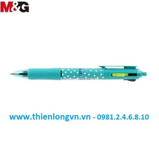 Bút bi 4 màu M&amp;G - ABP803S6 xanh ngọc