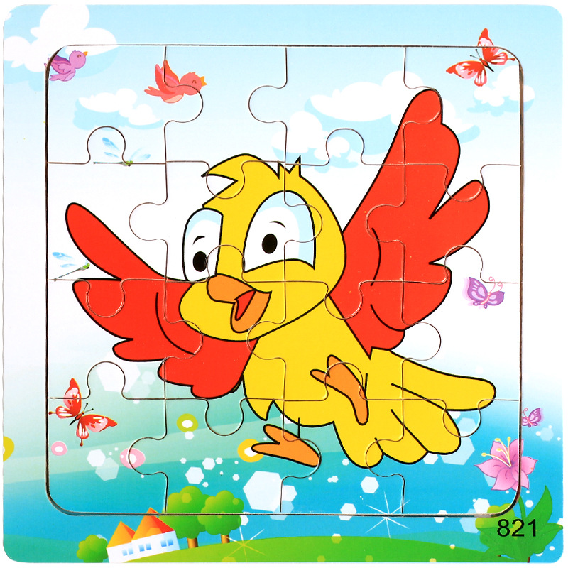COMBO 5-10 tranh xếp hình 16 miếng puzzle - Đồ chơi thông minh trẻ em