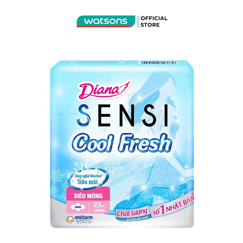 Băng Vệ Sinh Diana Sensi Cool Fresh Siêu Mỏng Cánh 23cm