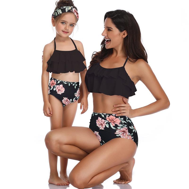 Họ Phù Hợp Với Quần Áo Mùa Hè 2021 Mới Đồ Bơi Nữ Cao Cấp Bikini Mẹ Con Đồ Bơi Mẹ & Daugther Roupas Bé Gái