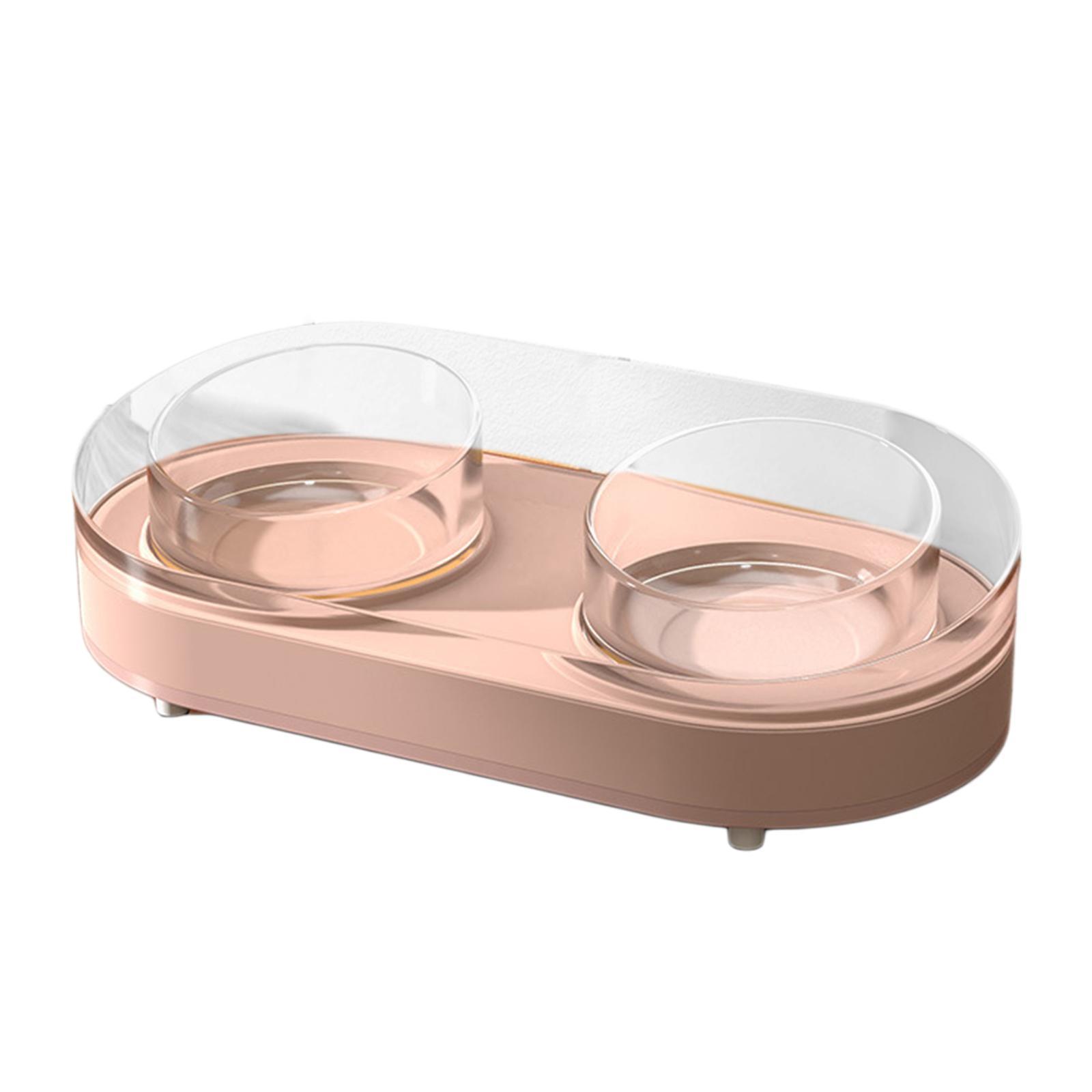 Glass Double Cat Water and Food Bowls Pet Feeder Waterer Pet Dispenser