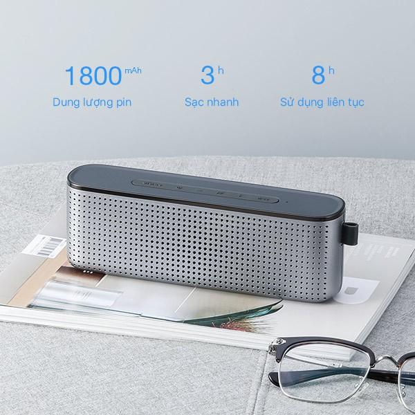 Loa Bluetooth 5.0 Chống Nước IPX7 Super Bass VIVAN Công suất 10W, Dung Lượng Pin 1800mAh, Playtime 8H Hỗ Trợ Thẻ Micro SD &amp; AUX - Hàng Chính Hãng