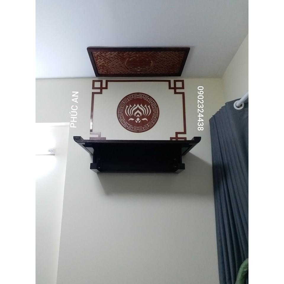 Bàn thờ gỗ sồi treo tường chung cư giá rẻ ở Hải Phòng size 80-48 cm, giao đầy đủ như hình