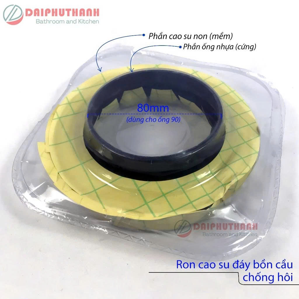 Phụ kiện Lắp Đặt Thay Thế Bồn Cầu - Ron (gioăng) cao su chống hôi, nút nhấn xả nước bồn cầu