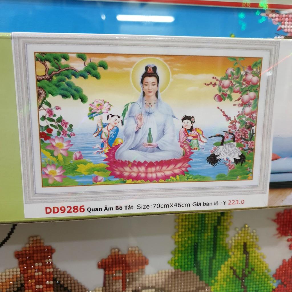 Tranh Đính Đá QUAN ÂM BỒ TÁT . Kích Thước: 70cm x 46cm