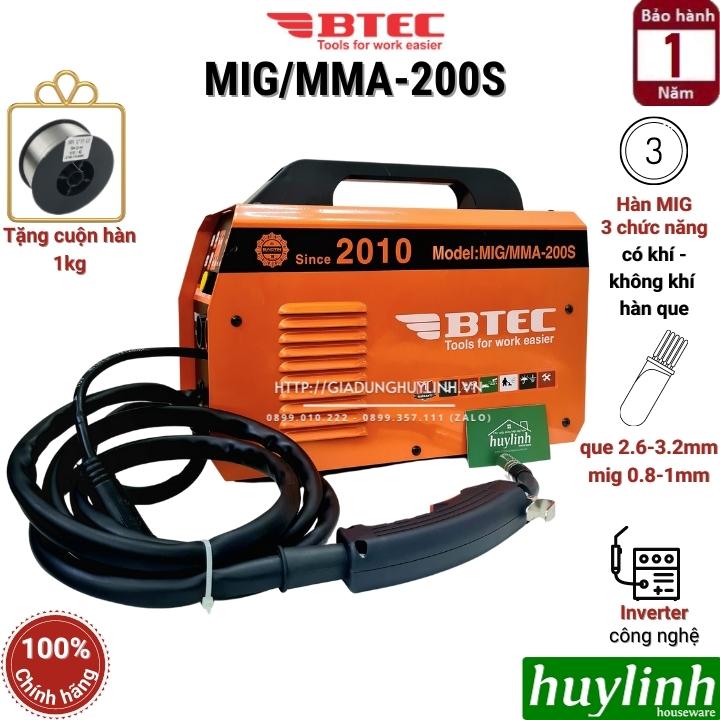 Máy hàn 3 chức năng Btec MIG MMA-200S - Tặng 1 cuộn dây 1kg - Hàng chính hãng