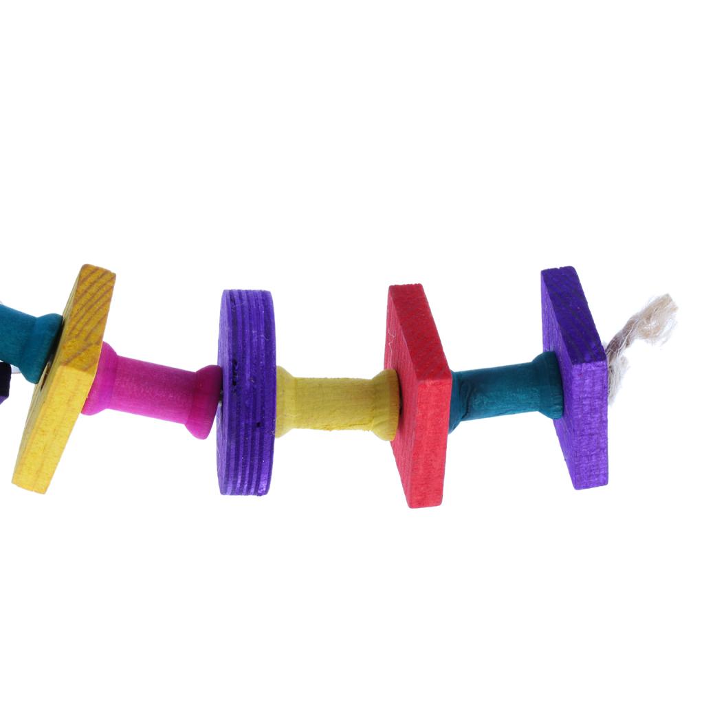 Pet Cage Hanging Toy Natural Wooden Chew Toy for Bird Parrot Hamster Rabbit