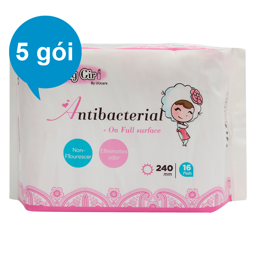 Combo 5 Gói Băng Vệ Sinh Uucare Young Girl Ban Ngày 240mm