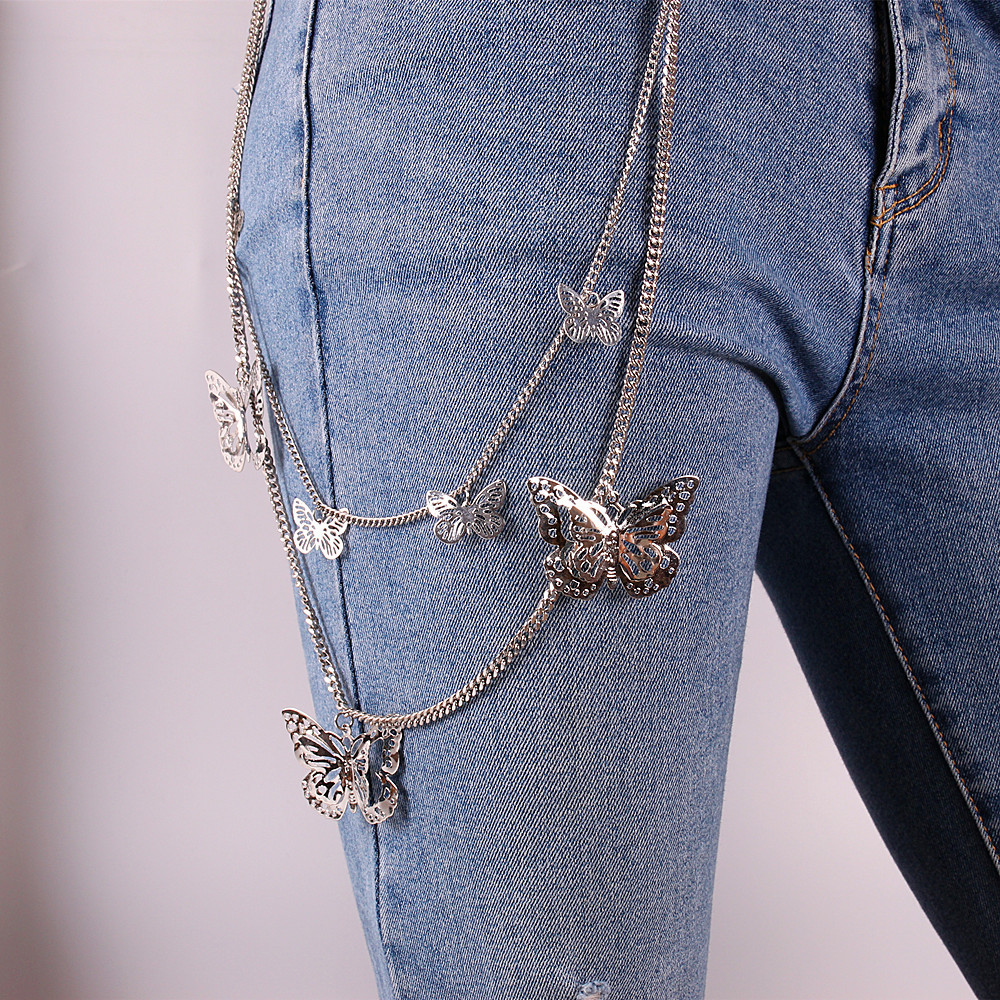 Dây xích đeo quần jeans mix cánh bướm độc đáo