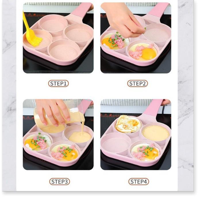 ️ CHẢO CHỐNG DÍNH 4 Ô TRÒN KATA