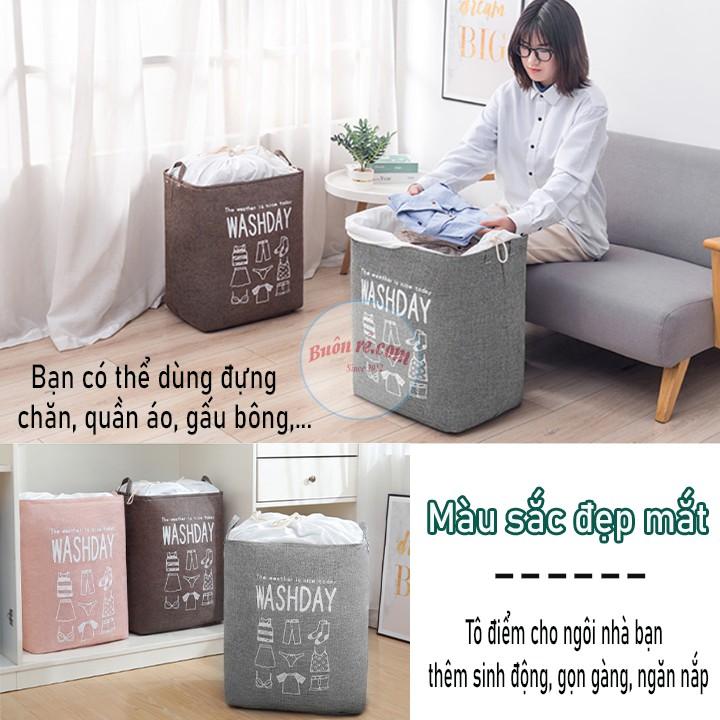 Túi đựng đa năng khung sắt họa tiết có dây rút Washday 01117