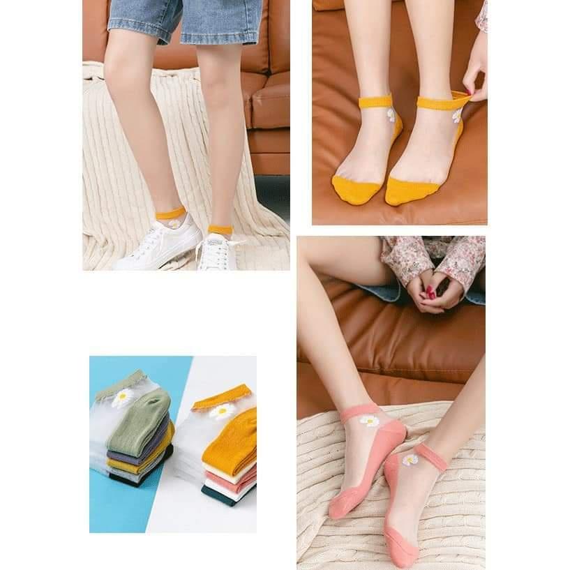 COMBO 2 ĐÔI TẤT LƯỚI NỮ HOA CÚC DỄ THƯƠNG GIAO MÀU NGẪU NHIÊN - TN02