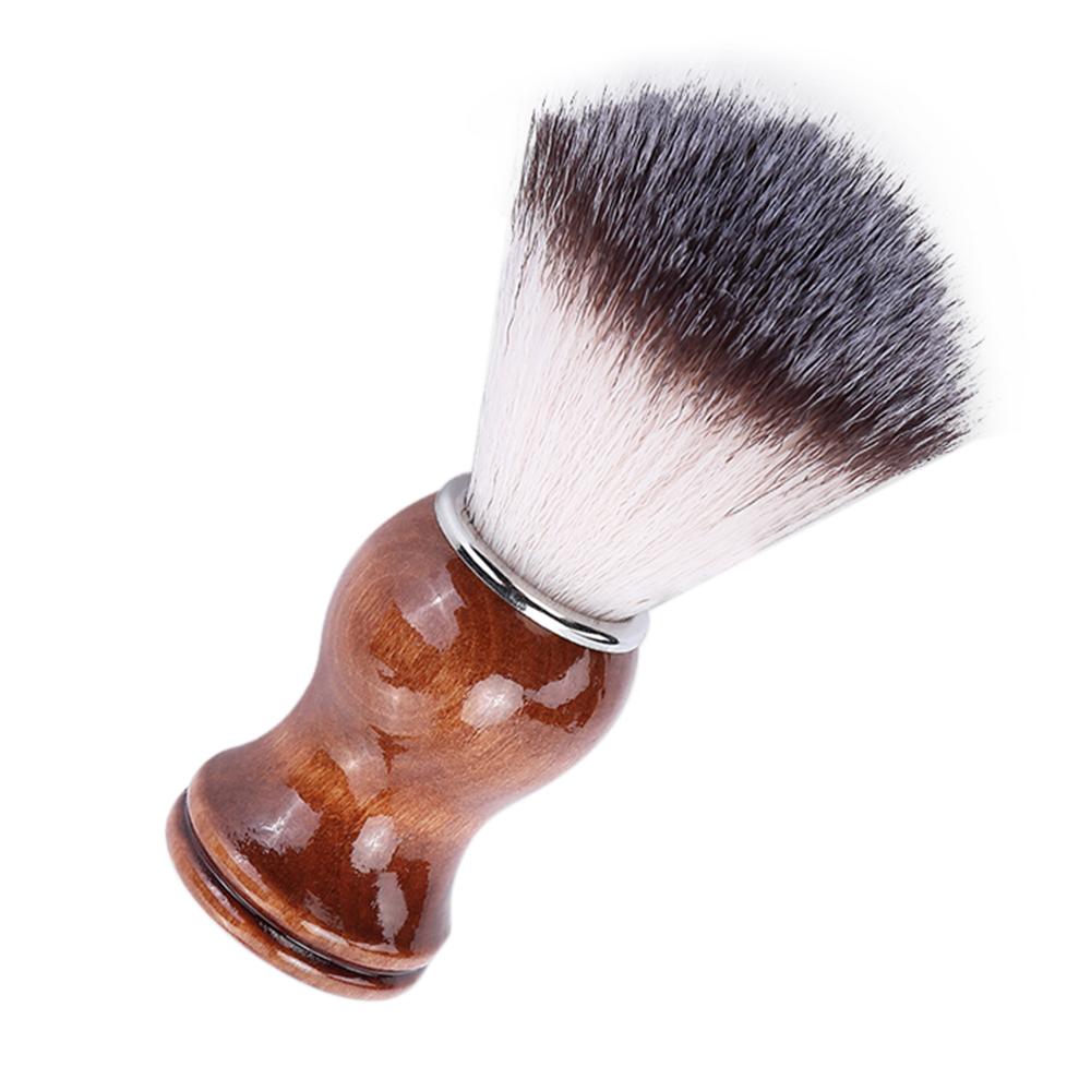 Bàn chải 2 trong 1 cạo râu và phủi tóc tay cầm bằng gỗ