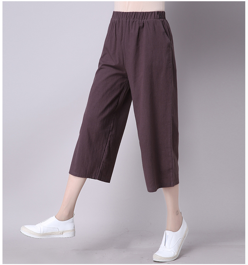 Quần lửng ống rộng nữ Nesa Shop, chất liệu Đũi nhập loại 1, vải mát, mềm mịn, freesize dưới 55kg