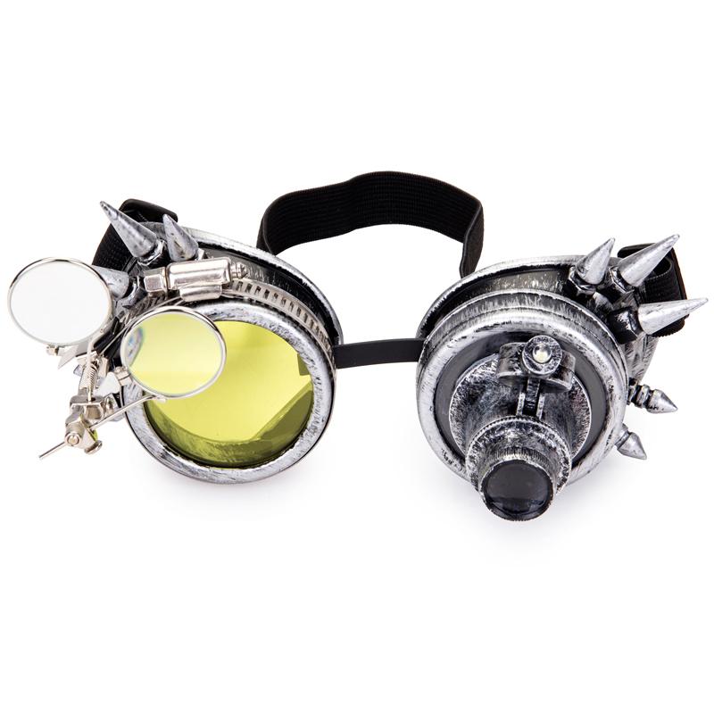 Đinh Tán Kính Nam Nữ Phong Cách Khoa Học Viễn Tưởng Vintage Tròn Kính Chống Nắng Gothic Kính Vintage Retro Punk Kính Mát