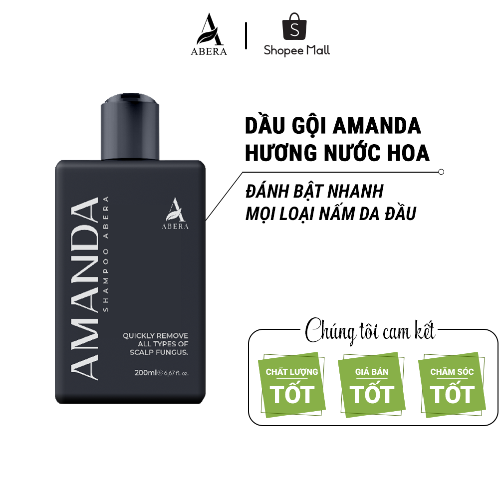 Dầu gội Amanda Abera xử lý nhanh tình trạng gàu, ngứa, nấm da đầu với hương thơm nam tính, quyến rũ - 200ml