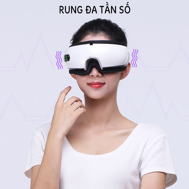 Máy Massage Mắt 3 Tính Năng Nhiệt – Rung – Khí Nén, Massage Vùng Thái Dương, Giảm Nhức Mỏi, Thâm Mắt