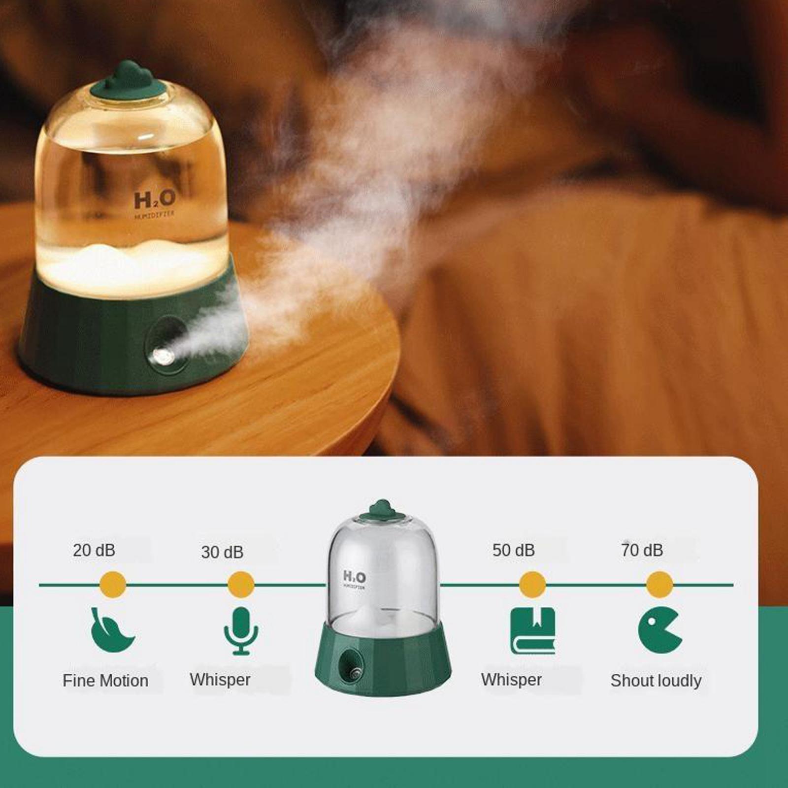 Quiet Humidifiers 400ml Cool Mist Humidifier with Night Light, Waterless Auto-Off Ultrasonic Home Office Skin Care Steamer