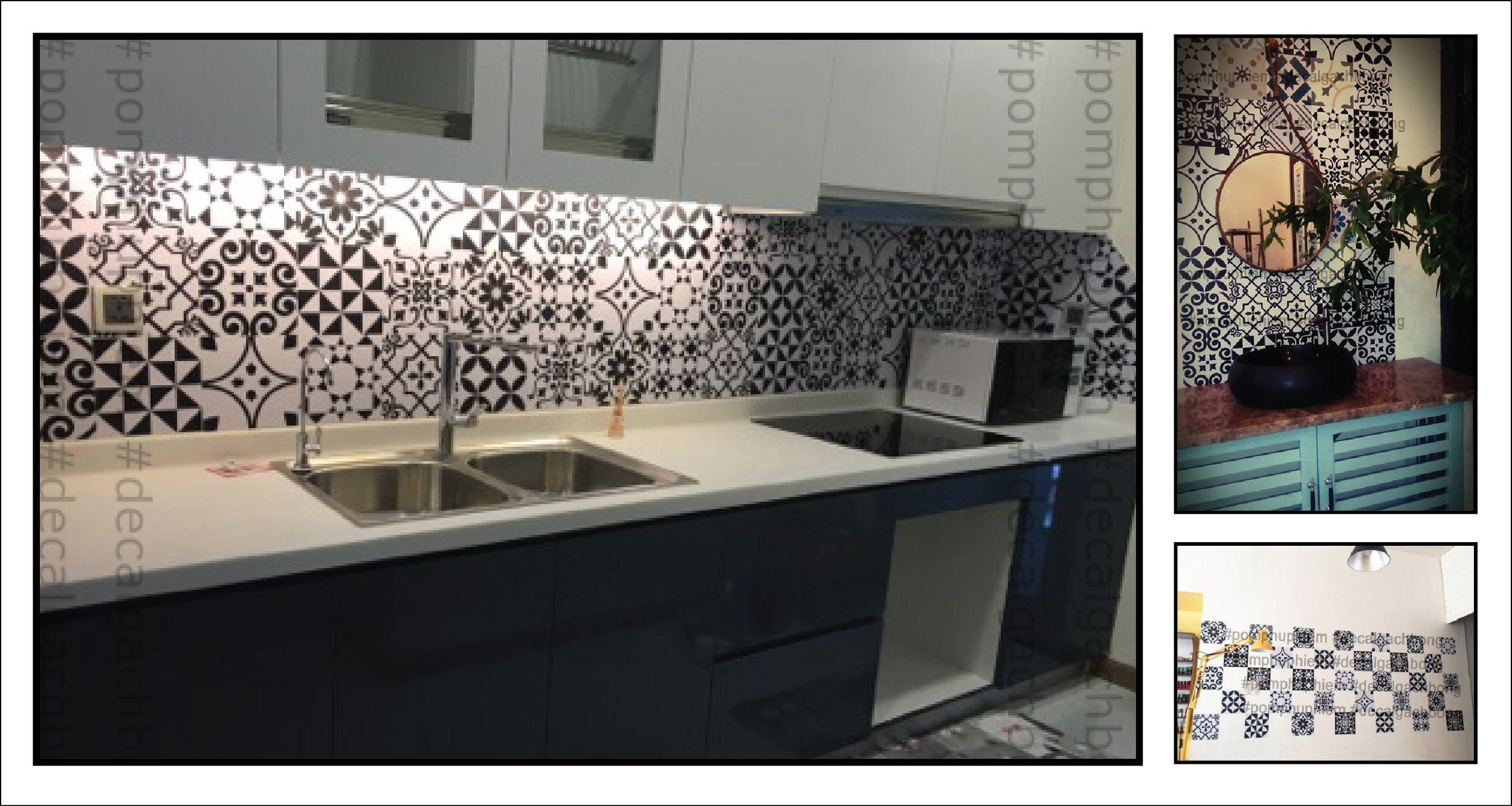 Giấy Decal Bếp Hoa Văn, Dán Tường Trang Trí, Dán Nhà Bếp - Hàng Loại 1