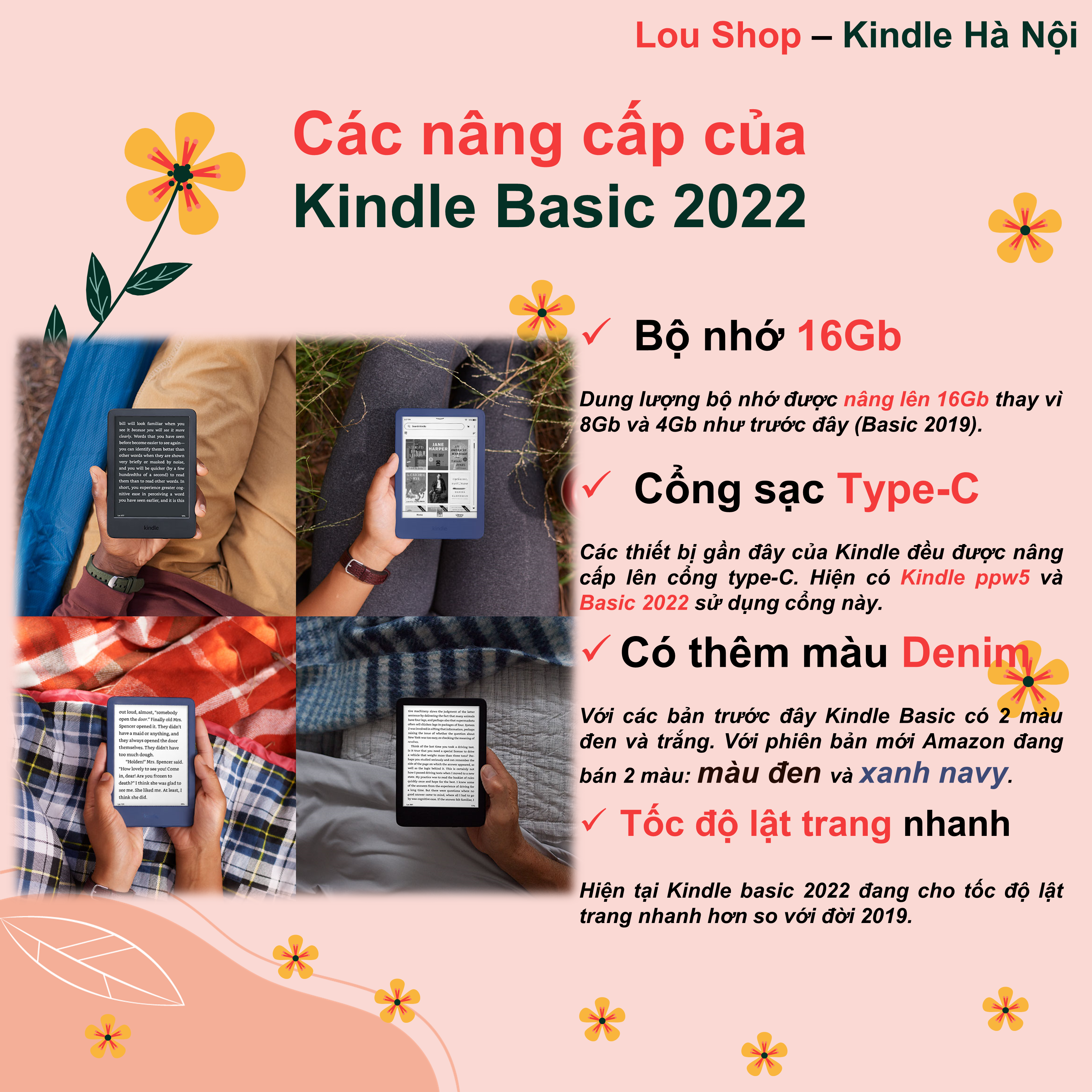 Máy đọc sách Kindle 2022 11th (Kindle basic 2022) có đèn nền 6inch 300PPI, Bluetooth, Audible, dung lượng 16GB - Hàng chính hãng