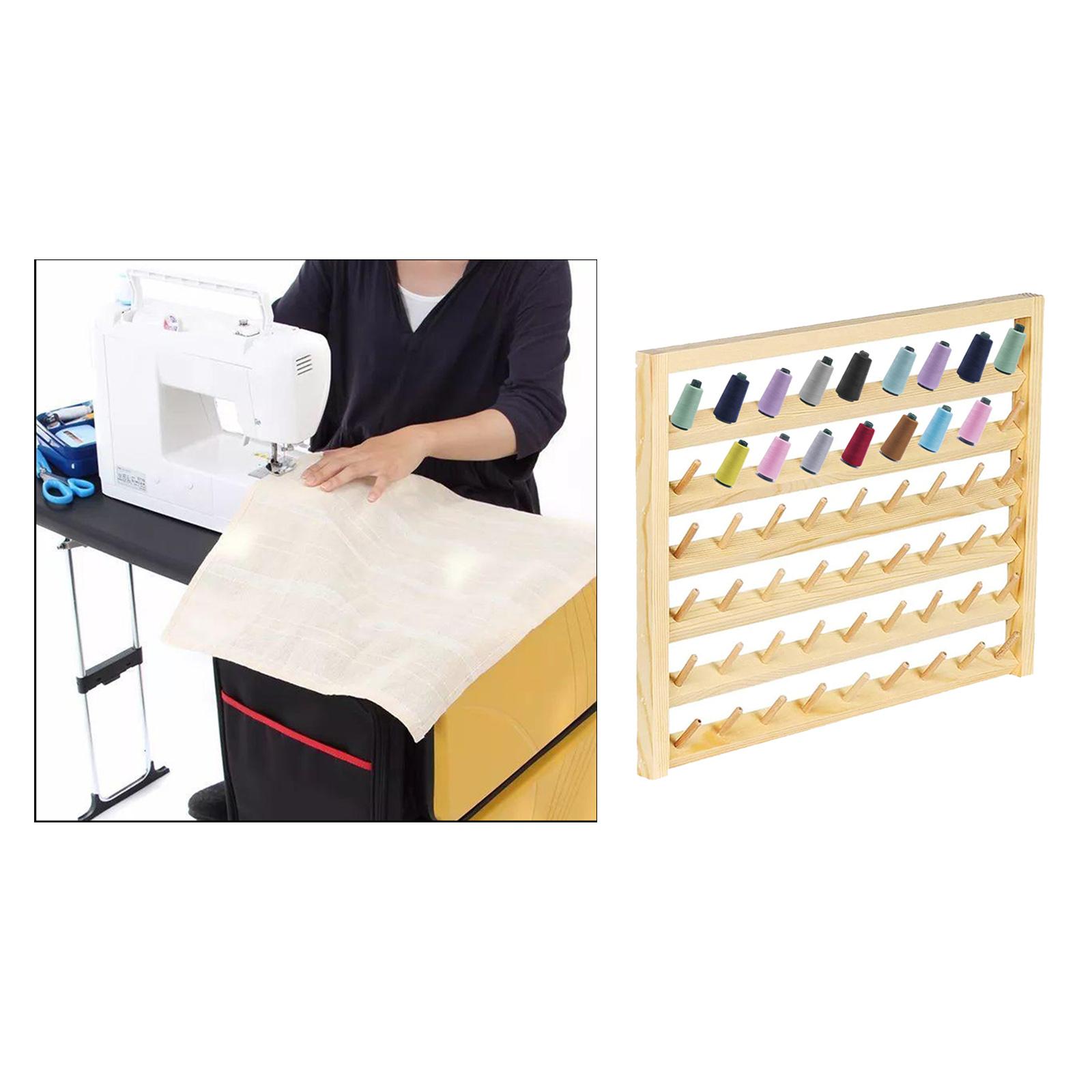 Wood Sewing Thread Stand Organizer Craft Embroidery Storage Rack Holder