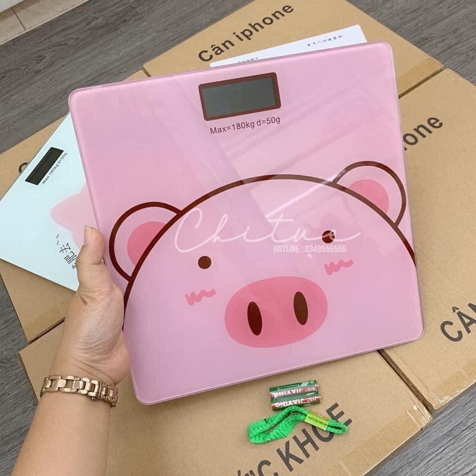 Cân Điện Tử Sức Khỏe Hình Lợn Màu Hồng Cực Xinh , Độ Chính Xác Cao