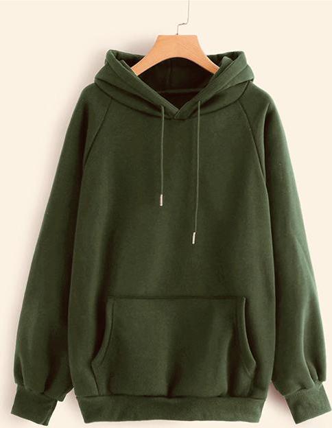 Áo hoodie trơn màu rêu ST04