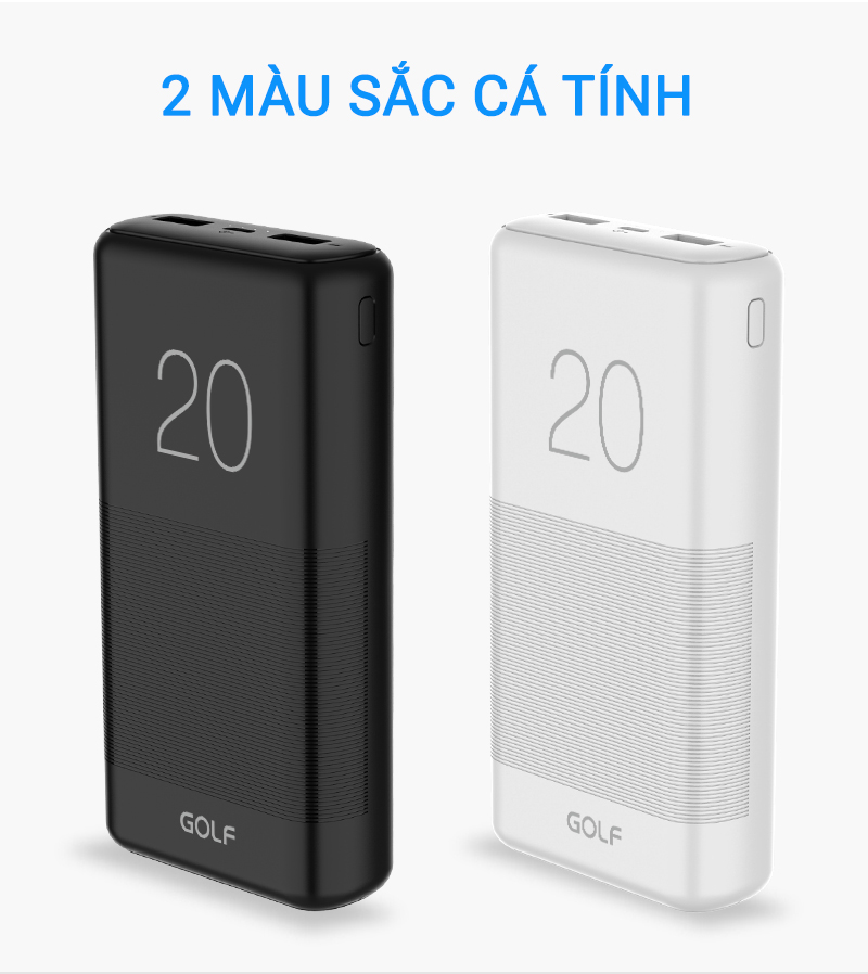 Pin sạc dự phòng Golf CANDY 20000mAh G81 - Hàng chính hãng