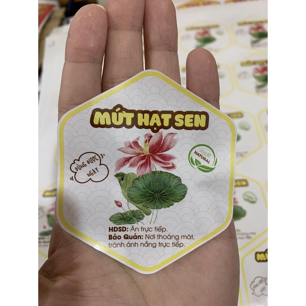 Tem lục giác các loại mứt tết 7*8cm