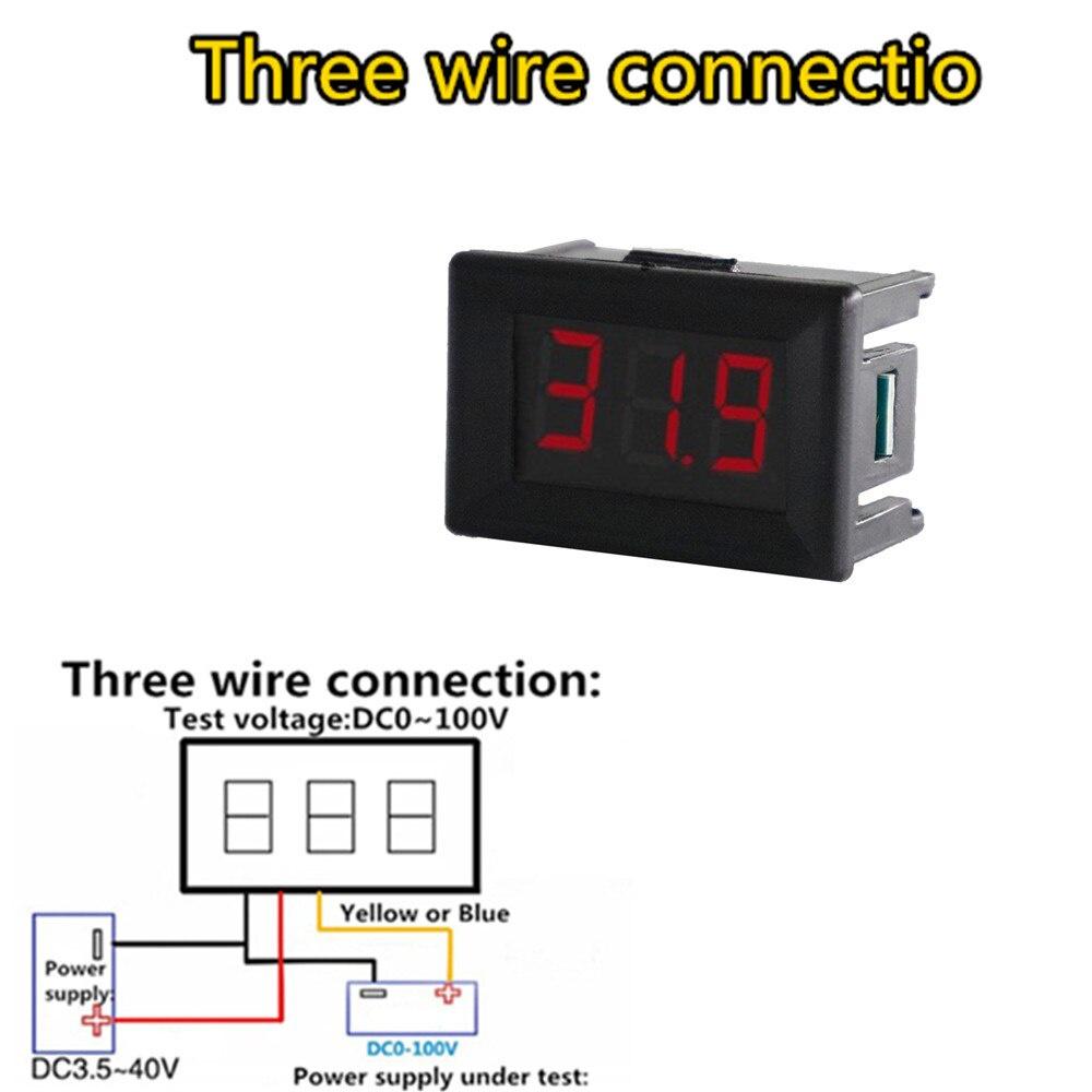 Mini Digital Voltmeter Ammeter DC 100V 10A Voltmeter Current Meter Tester Blue+Red Dual LED Display