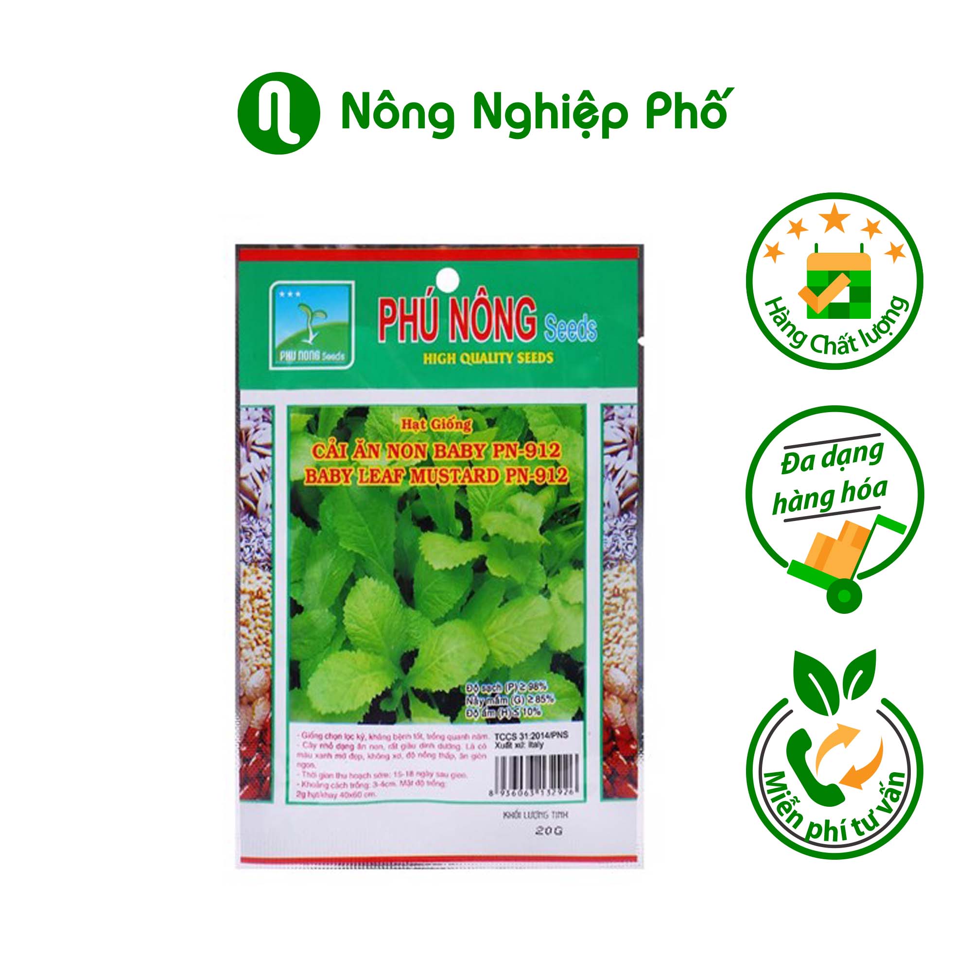 Hạt Giống Cải Ăn Non Baby Phú Nông Gói 20 Gram