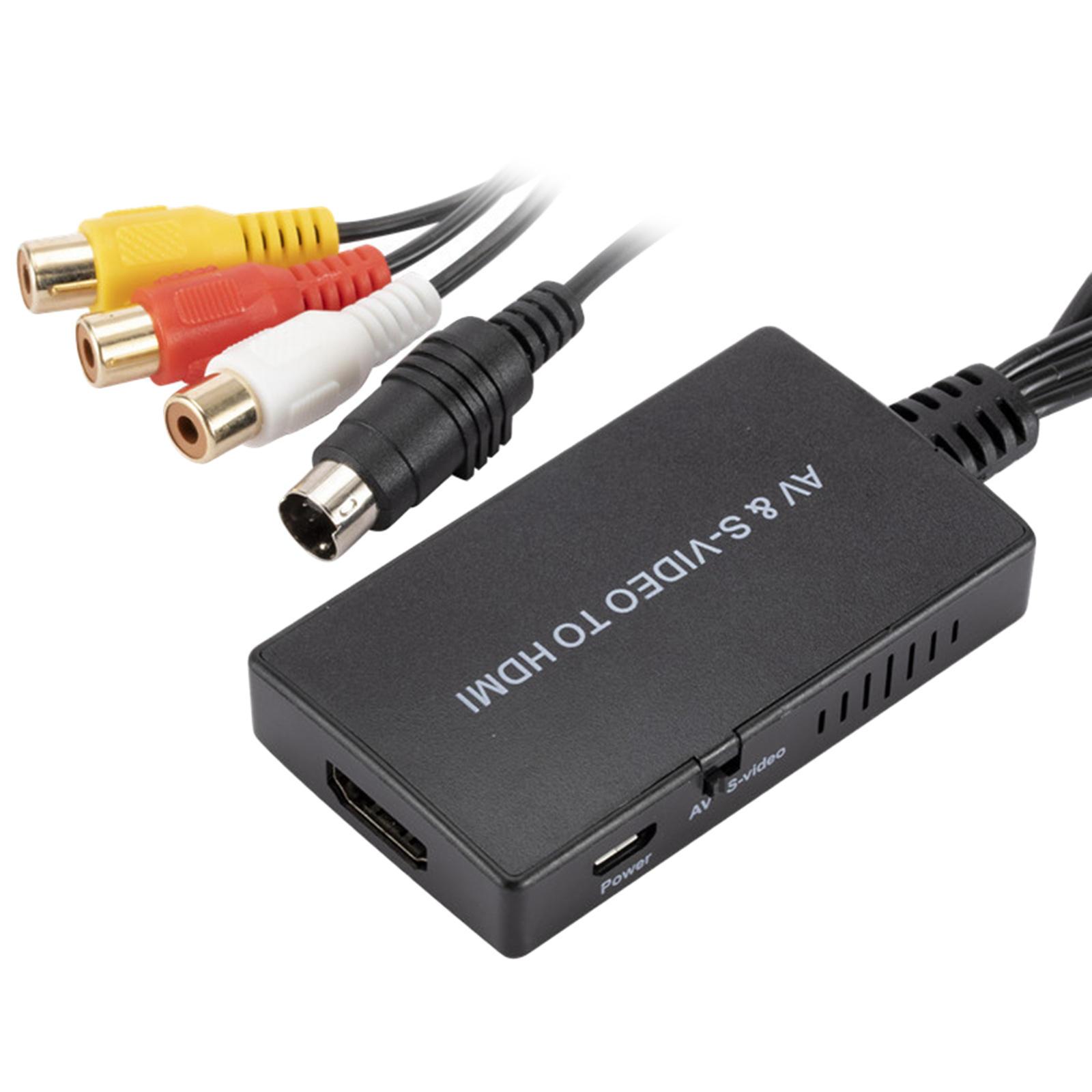 AV S-video to HDMI Converter PAL/NTSC for N64 VHS VCR Blue-Ray DVD Players