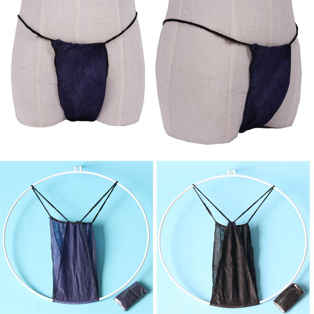 100X women's disposable non-woven underwear panties for beauty spa sauna blue,