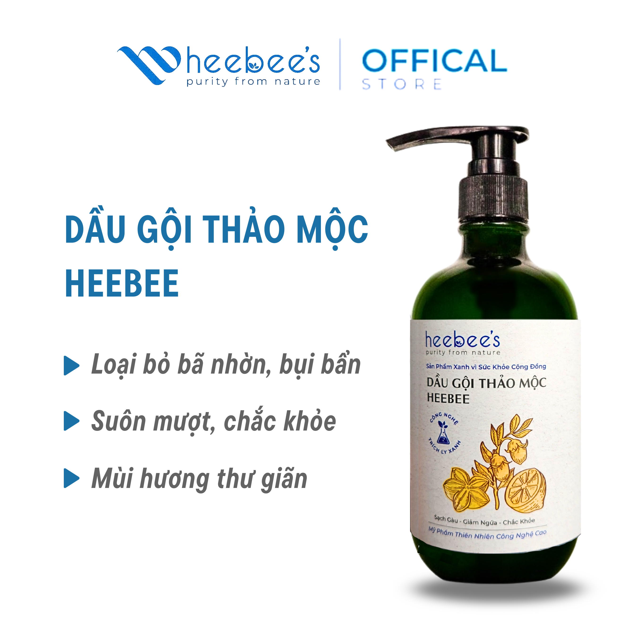 Dầu Gội Thảo Mộc Heebee 500ml - Bí quyết cho mái tóc tươi trẻ, suôn mượt