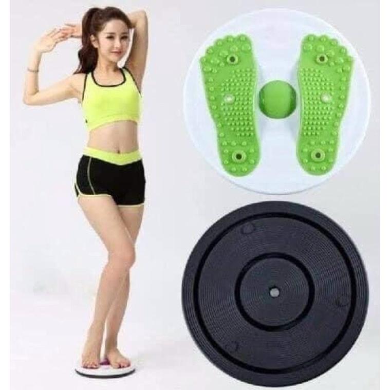 Đĩa xoay eo tập thể dục 360 độ Waist Twisting độ-Bàn xoay eo đứng có hạt massage hình bàn chân tập cơ giảm cân, giảm mỡ