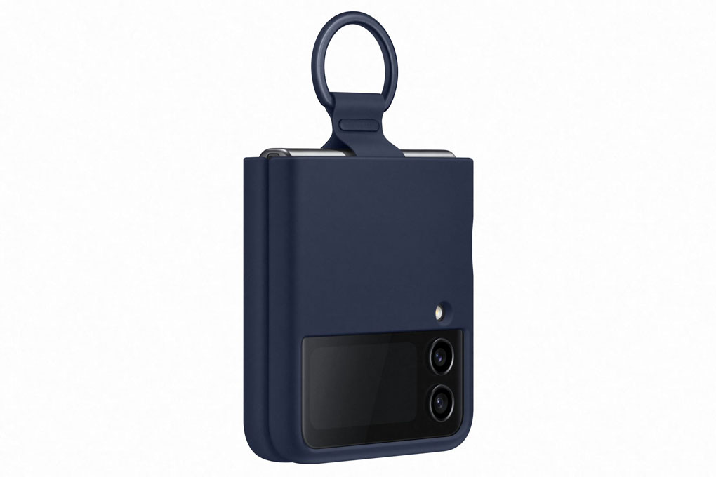 Ốp lưng Samsung Silicone kèm vòng đeo Z Flip 4 màu Navy - Hàng Chính hãng