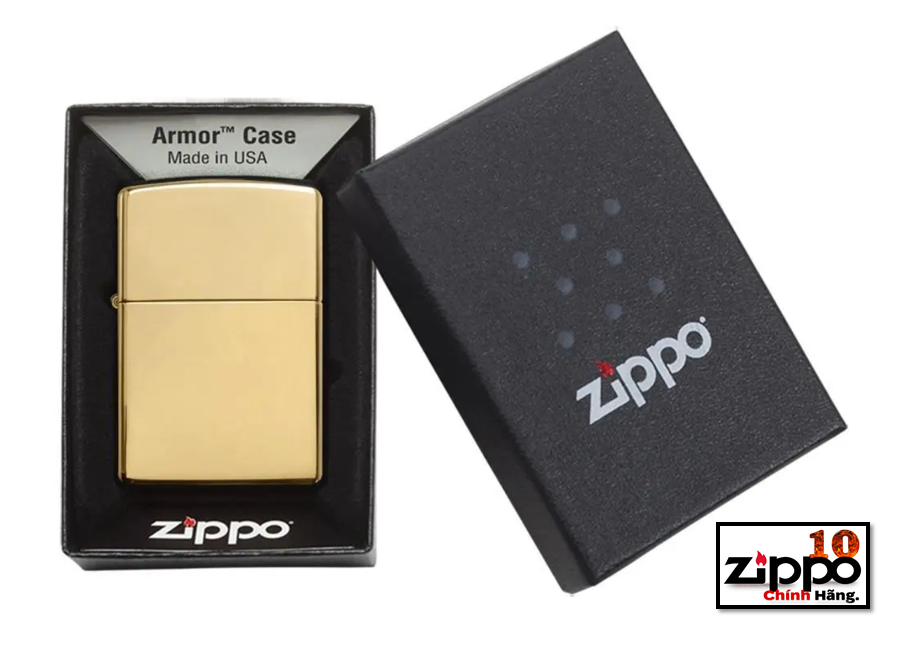 Bật lửa Zippo Armor 169 - VÀNG BÓNG DÀY High Polish Brass - Chính hãng 100%