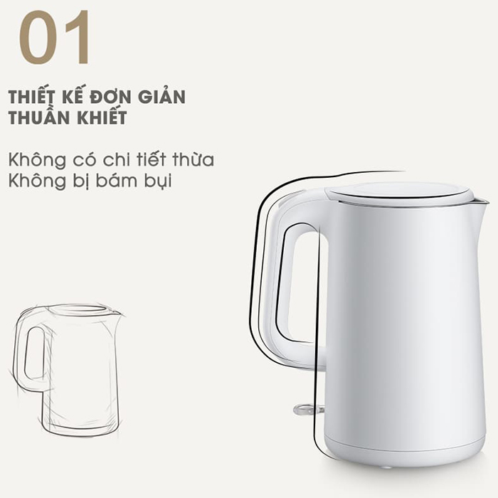 Ấm siêu tốc 1.5 lít Bear ZDH-B15T1 - Hàng Chính Hãng