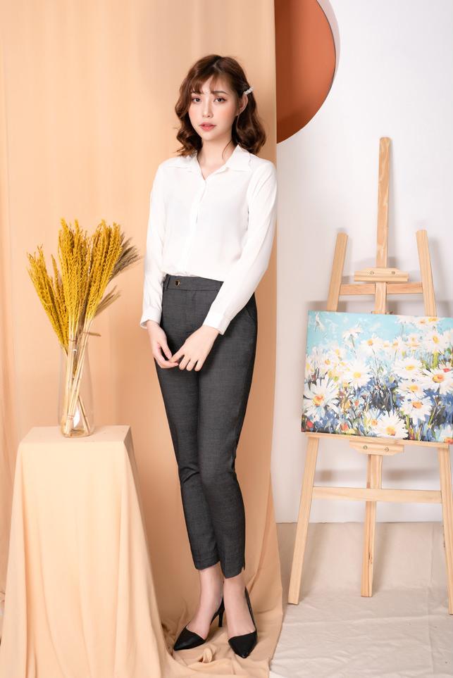 Quần âu bagy màu ghi Hoa Việt