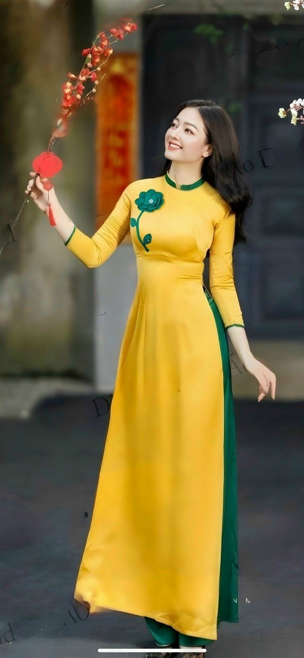 ÁO DÀI ĐÍNH HOÁ DUYÊN DÁNG