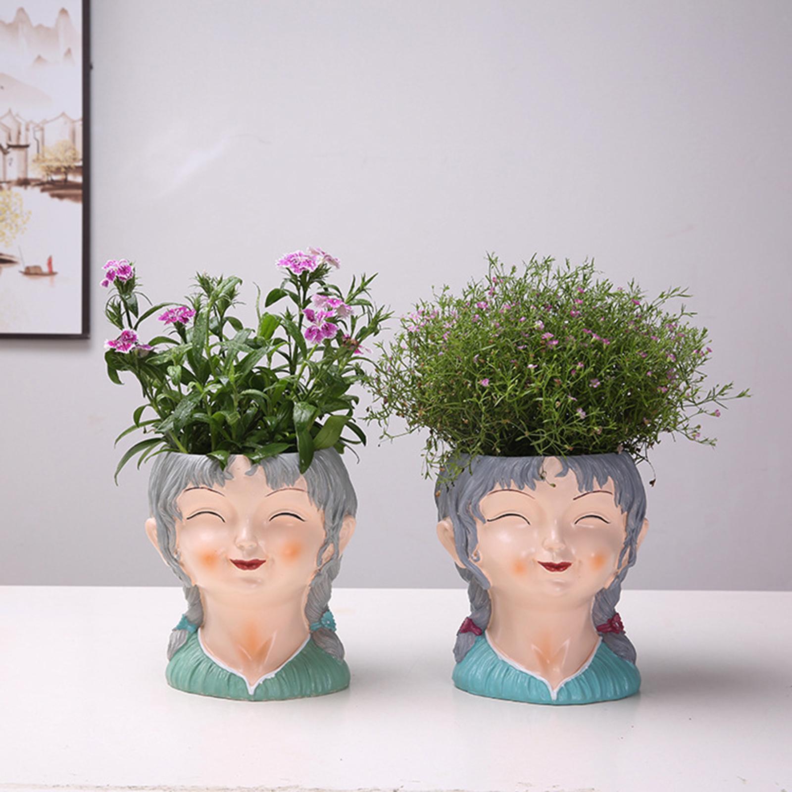 2Pcs Flower Pot Head Plant Succulent Flowerpot