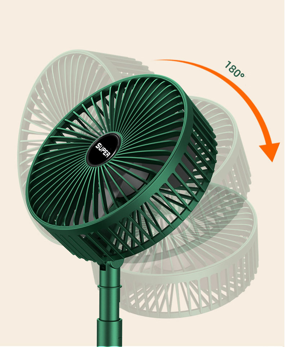 QUẠT SẠC SUPER FS-21 ĐỂ BÀN , GẤP GỌN TIỆN DỤNG , 3 CHẾ ĐỘ GIÓ