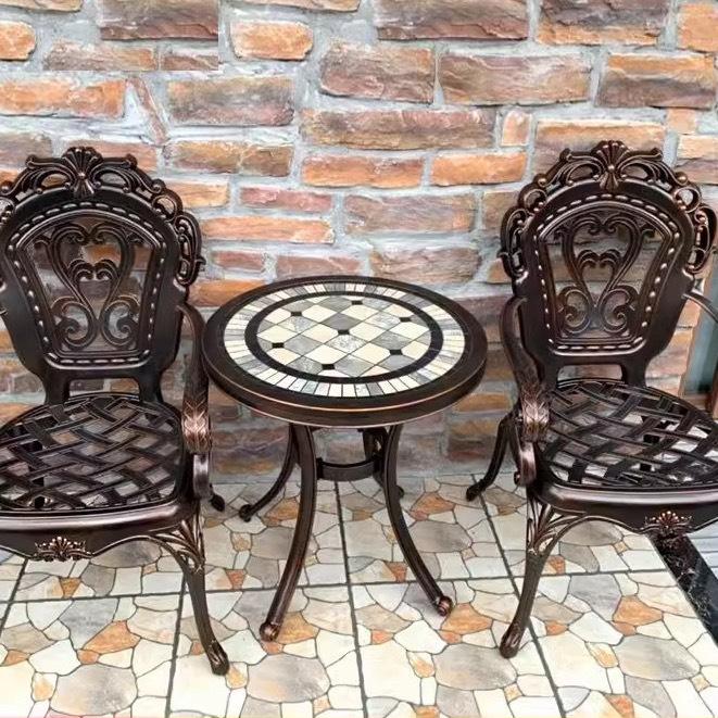 Bàn Ghế Ban Công Ngoài Trời,Bộ Bàn Ghế Nhôm Đúc Tròn , bàn ghế ngoài trời